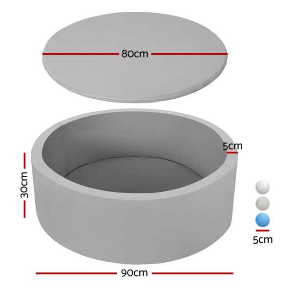 Keezi Kids Ball Pit 90x30cm Ocean Foam Play Pool Barrier Toys Children Grey Keezi Kids Ball Pit 90x30cm Ocean Foam Play Pool Barrier Toys Children Grey
