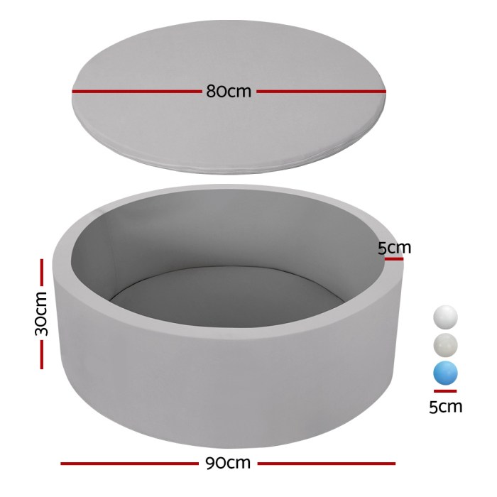 Keezi Kids Ball Pit 90x30cm Ocean Foam Play Pool Barrier Toys Children Grey Keezi Kids Ball Pit 90x30cm Ocean Foam Play Pool Barrier Toys Children Grey