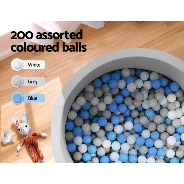 Keezi Kids Ball Pit 90x30cm Ocean Foam Play Pool Barrier Toys Children Grey Keezi Kids Ball Pit 90x30cm Ocean Foam Play Pool Barrier Toys Children Grey