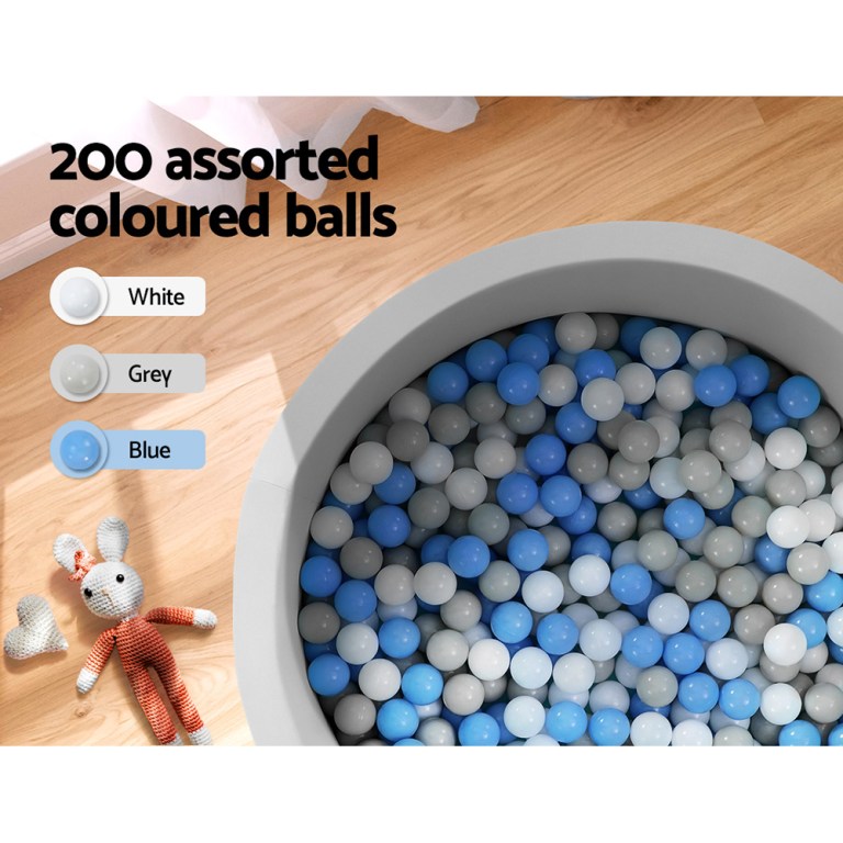 Keezi Kids Ball Pit 90x30cm Ocean Foam Play Pool Barrier Toys Children Grey Keezi Kids Ball Pit 90x30cm Ocean Foam Play Pool Barrier Toys Children Grey