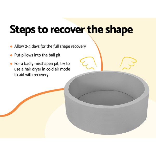 Keezi Kids Ball Pit 90x30cm Ocean Foam Play Pool Barrier Toys Children Grey Keezi Kids Ball Pit 90x30cm Ocean Foam Play Pool Barrier Toys Children Grey