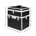 Embellir Portable Cosmetic Beauty Makeup Carry Case with Mirror – Crocodile Black