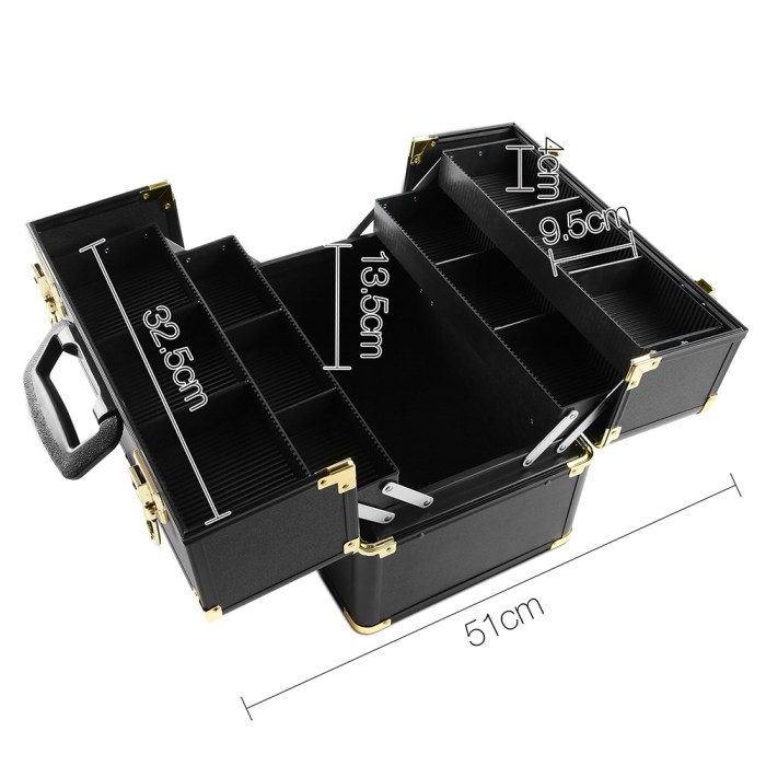Embellir Portable Cosmetic Beauty Makeup Case – Black & Gold Embellir Portable Cosmetic Beauty Makeup Case – Black & Gold