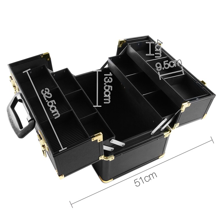 Embellir Portable Cosmetic Beauty Makeup Case – Black & Gold Embellir Portable Cosmetic Beauty Makeup Case – Black & Gold