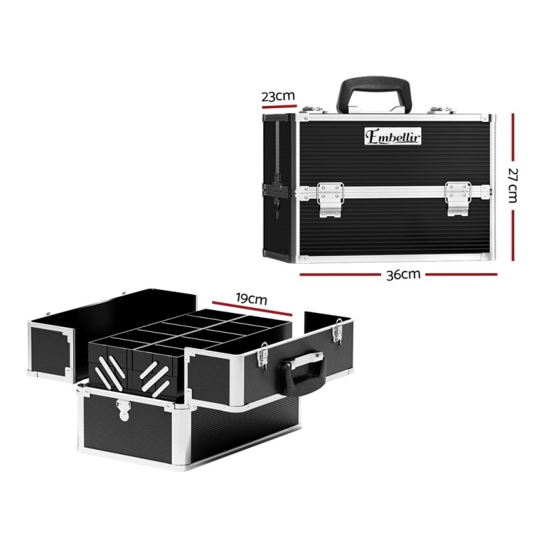 Embellir Portable Cosmetic Beauty Makeup Case- Black Embellir Portable Cosmetic Beauty Makeup Case- Black