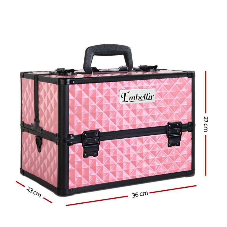 Embellir Portable Cosmetic Beauty Makeup Case – Diamond Pink Embellir Portable Cosmetic Beauty Makeup Case – Diamond Pink