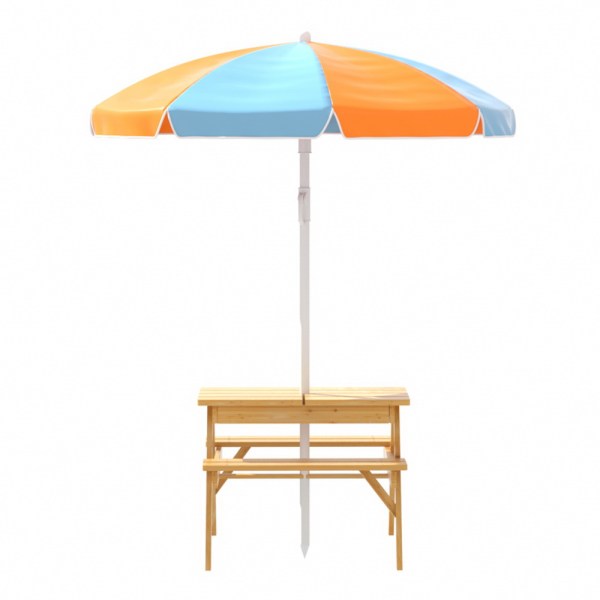 Keezi Kids Outdoor Table and Chairs Picnic Bench Umbrella Set Water Sand Pit Box Keezi Kids Outdoor Table and Chairs Picnic Bench Umbrella Set Water Sand Pit Box