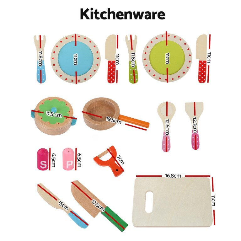 Keezi Kids Kitchen Play Set Wooden Pretend Toys Cooking Utensils Pots Pans Food Keezi Kids Kitchen Play Set Wooden Pretend Toys Cooking Utensils Pots Pans Food