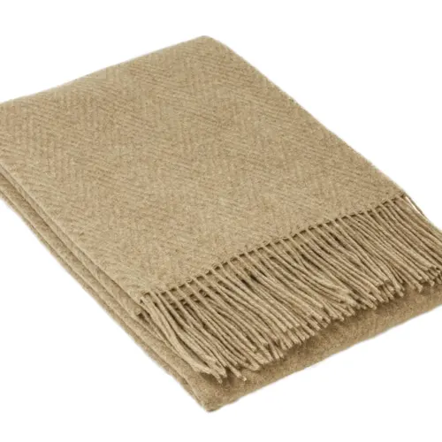 Hampton Throw – Merino Wool Blend – Camel
