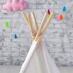 5 Poles Giant Kids Teepee Tent (Natural Canvas) 5 Poles Giant Kids Teepee Tent (Natural Canvas)