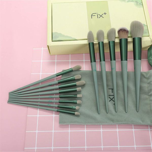 FIX -13 Pcs Makeup Brushes Sets Synthetic Foundation Blending Concealer Eye Shadow