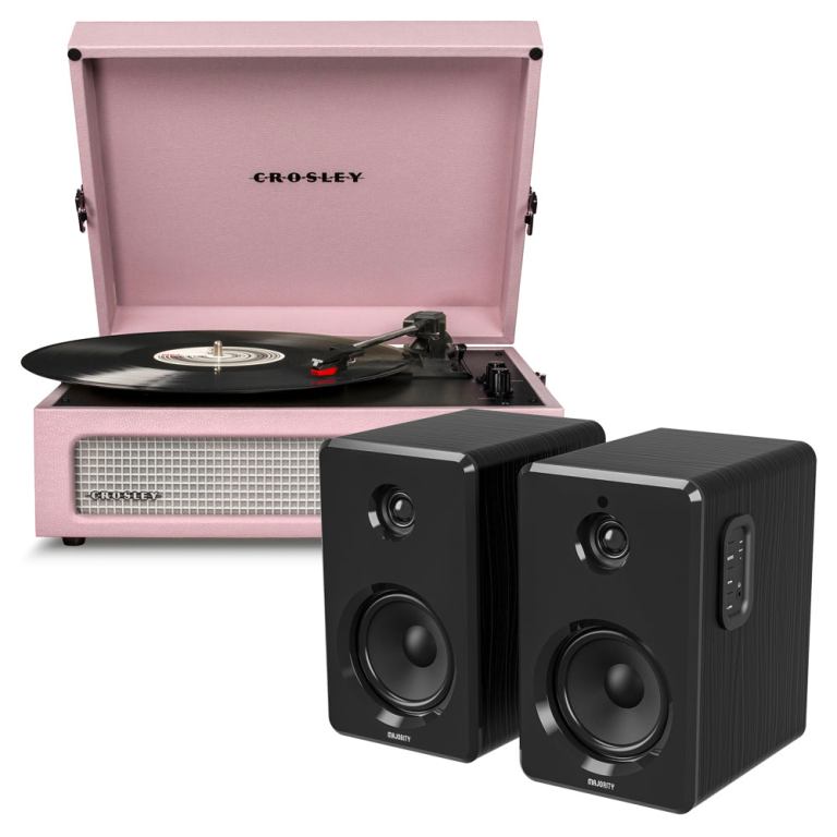 Crosley Voyager Bluetooth Portable Turntable – Amethyst + Bundled Majority D40 Bluetooth Speakers Crosley Voyager Bluetooth Portable Turntable – Amethyst + Bundled Majority D40 Bluetooth Speakers