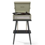 Crosley Voyager Bluetooth Portable Turntable + Entertainment Stand Bundle – Sage