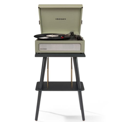 Crosley Voyager Bluetooth Portable Turntable + Entertainment Stand Bundle – Sage Crosley Voyager Bluetooth Portable Turntable + Entertainment Stand Bundle – Sage