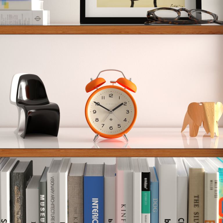 Newgate Charlie Bell Echo Matte Orange Clock Newgate Charlie Bell Echo Matte Orange Clock