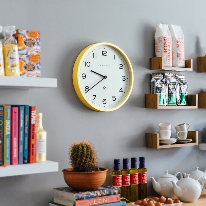 Newgate Number Three Echo Wall Clock Silicone Yellow Newgate Number Three Echo Wall Clock Silicone Yellow