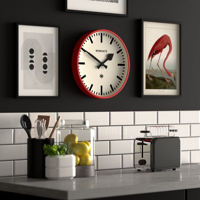 Newgate Railway Wall Clock Red