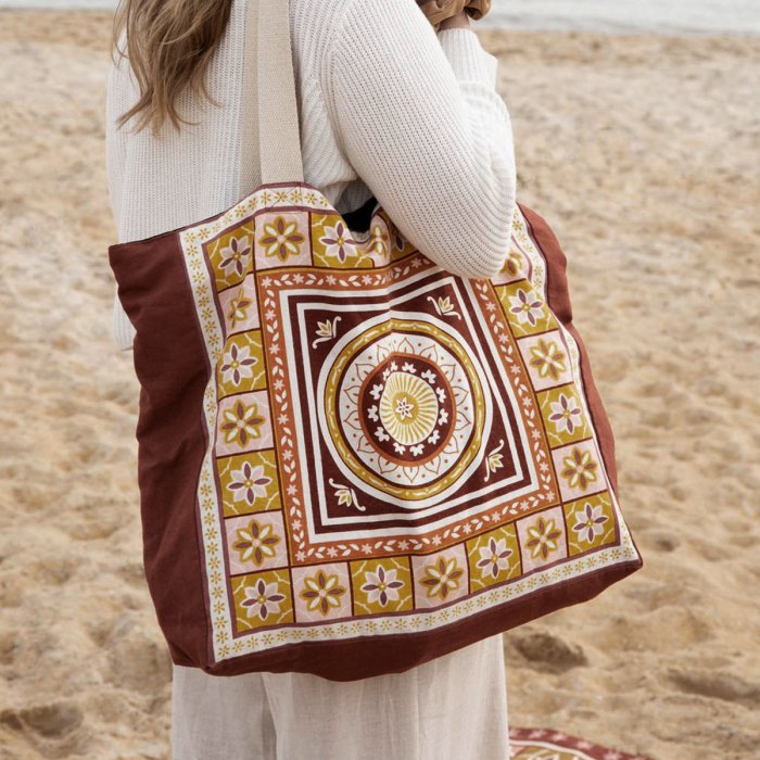 J Elliot Home Kasbah Cotton Tote Shopping Bag 40.5x43x10cm Pink J Elliot Home Kasbah Cotton Tote Shopping Bag 40.5x43x10cm Pink
