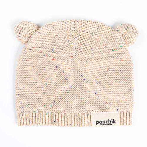 Ponchik Babies + Kids Bear Knitted Beanie Hat – Carmel – 3-12 Months