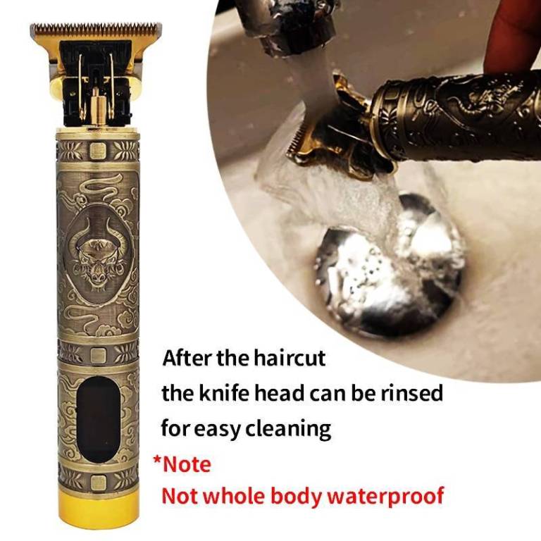 LCD Hair Clipper Barber Professional Electric Trimmer Shaver Beard Vintage – Gold
