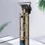 LCD Hair Clipper Barber Professional Electric Trimmer Shaver Beard Vintage – Gold