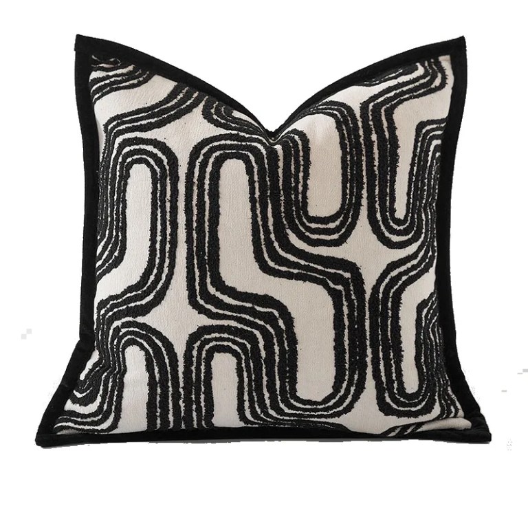 Black Geometric Cushion Cover