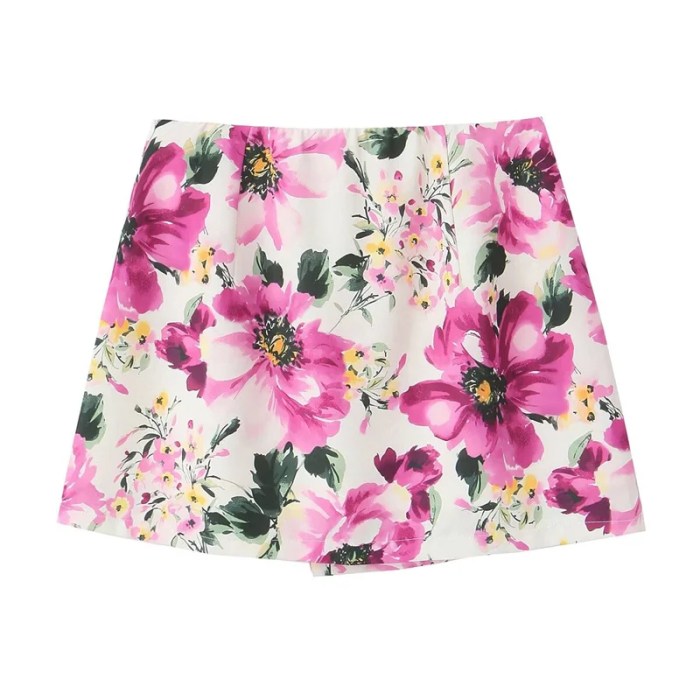 Pastel Flower Print Mini Skirt