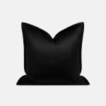 White, Black Geometric Patchwork Jacquard Cushion