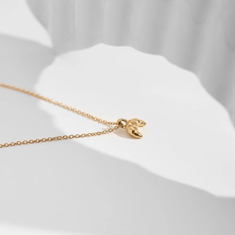 Collares Croissant Pendant Necklace Gold Plated Jewelry Collares Croissant Pendant Necklace Gold Plated Jewelry