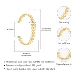 Pulseras Geometry Oval Open Bangle 18K Gold Plated Cuff