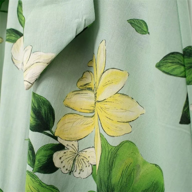 Women’s Summer Floral Green MIDI Dress