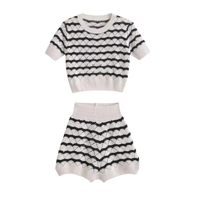 Women’s Knit Strip Top – Shorts Sets Women’s Knit Strip Top – Shorts Sets