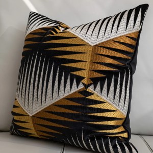 Modern Loft Art Deco Cushion – Decorative Pillow Case Simple Geometric Embroidered Art Room Square Cushion Aesthetic