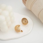 Mesh Stud Earrings For Women Aretes De Mujer 18K Gold Plated Mesh Stud Earrings For Women Aretes De Mujer 18K Gold Plated