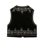 Tribal Winds Sequin Embroidered Velvet Women’s Short Vest Waistcoat Tribal Winds Sequin Embroidered Velvet Women’s Short Vest Waistcoat