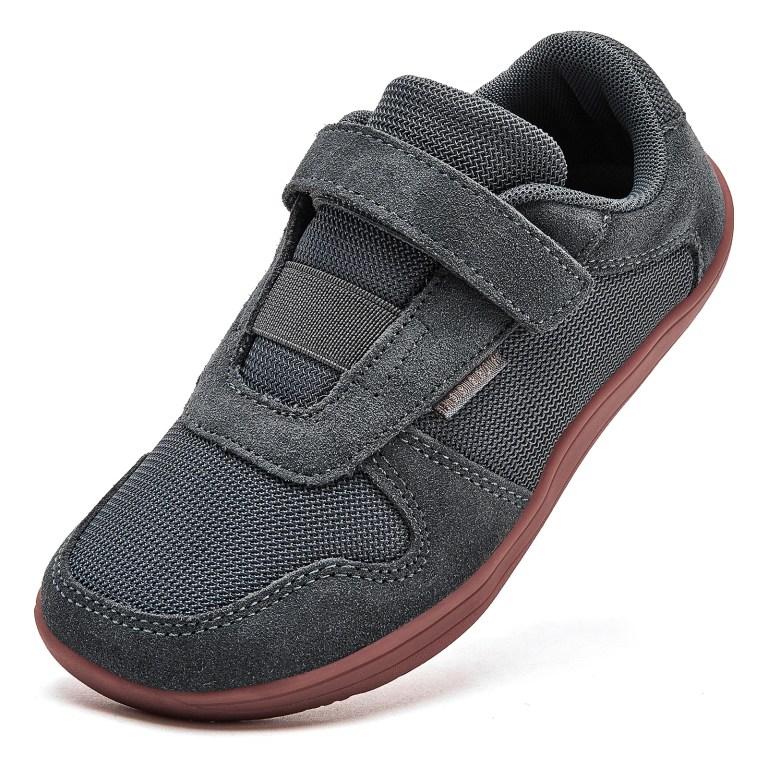 HOBIBEAR Kids Wide Toe Barefoot Shoes Little/Big/Kid Hook Loop Minimalist Sneakers