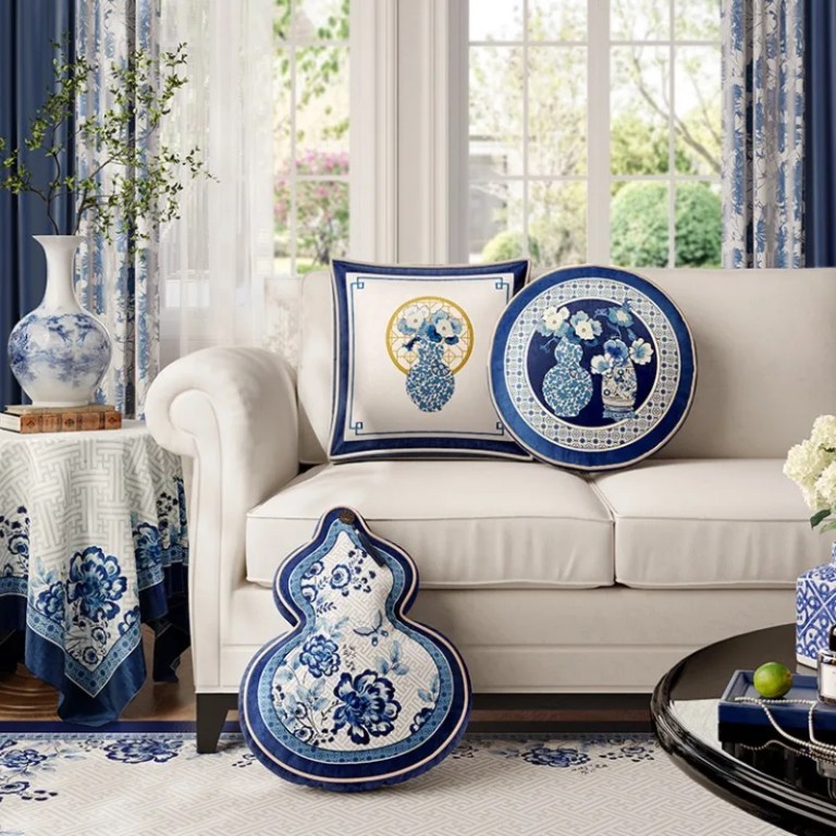 Blue Flora Antique Cushion Blue Flora Antique Cushion