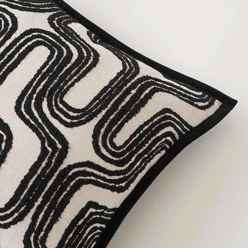 Black Geometric Cushion Cover
