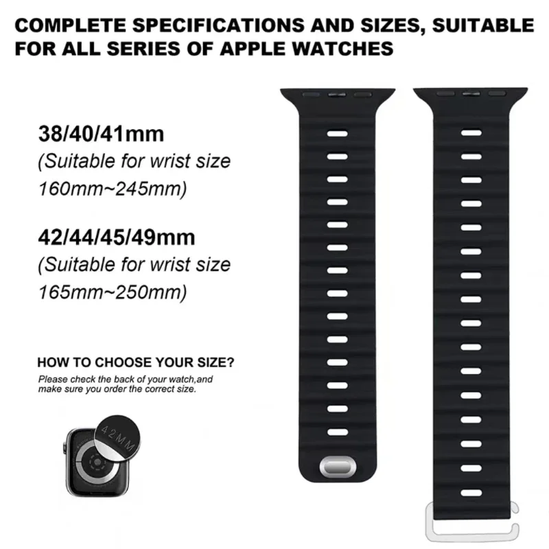 Silicone strap For Apple watch Ultra/2 49mm Sports breathable soft wrist band For iwatch