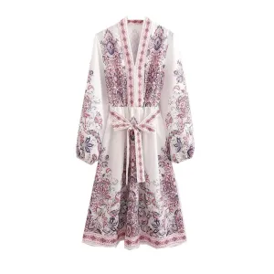 Women’s Dreamer White Lantern MIDI Dress