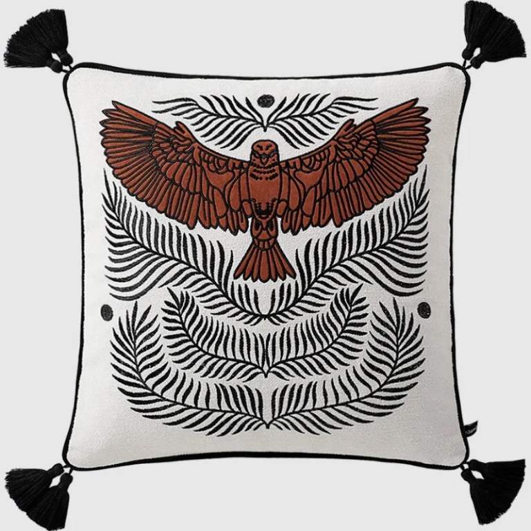 Cream Ivory Grecian ROMANO Embroidered Cushion
