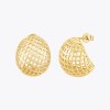 Mesh Stud Earrings For Women Aretes De Mujer 18K Gold Plated Mesh Stud Earrings For Women Aretes De Mujer 18K Gold Plated