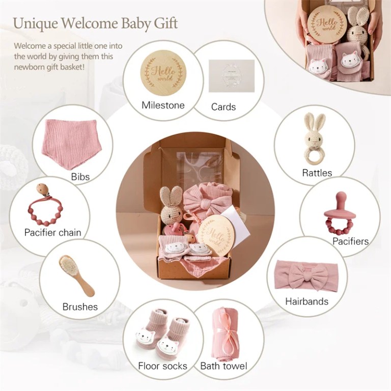 Newborn baby Gift Set With Teether and Milestone Cards Newborn baby Gift Set With Teether and Milestone Cards