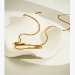 Collares Rain Drop Snake Chain Pendant Necklace