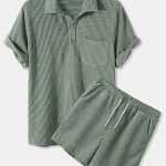Men’s Short Vacay Casual Loose Corduroy Short Sleeve Shirt and Shorts Set Men’s Short Vacay Casual Loose Corduroy Short Sleeve Shirt and Shorts Set
