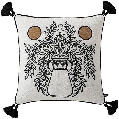 Cream Ivory Grecian ROMANO Embroidered Cushion