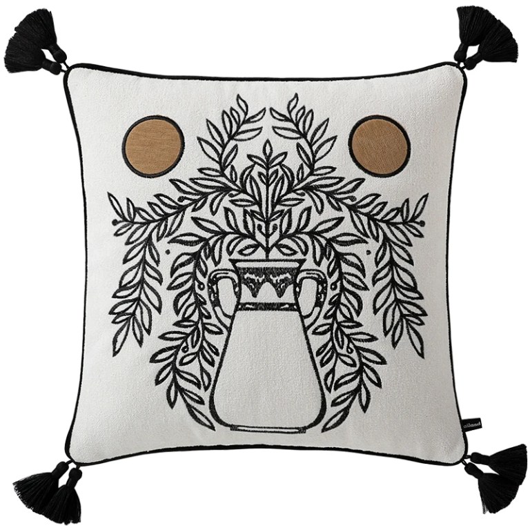 Cream Ivory Grecian ROMANO Embroidered Cushion