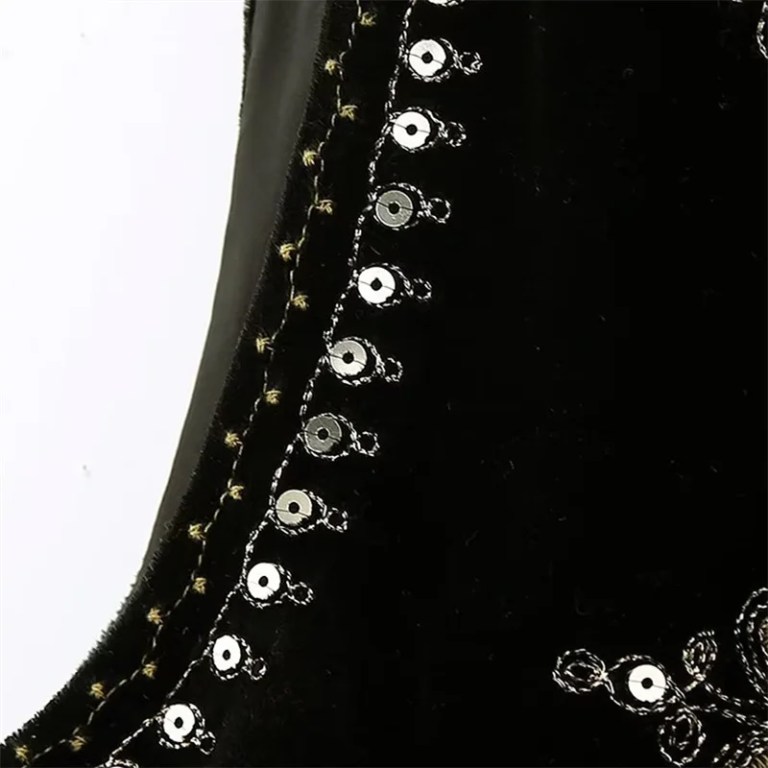 Tribal Winds Sequin Embroidered Velvet Women’s Short Vest Waistcoat Tribal Winds Sequin Embroidered Velvet Women’s Short Vest Waistcoat