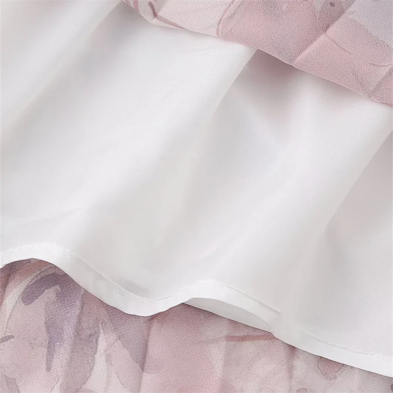 Pastel Floral Pleated Skirt