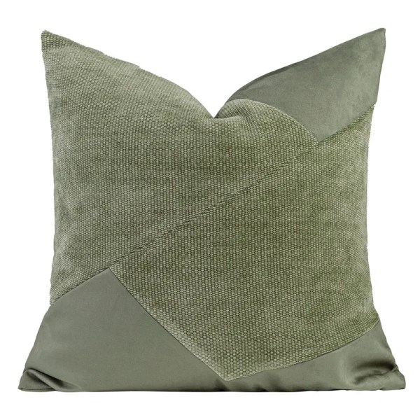 Retro Green Suede Patch Cushion – Modern Decor Retro Green Suede Patch Cushion – Modern Decor